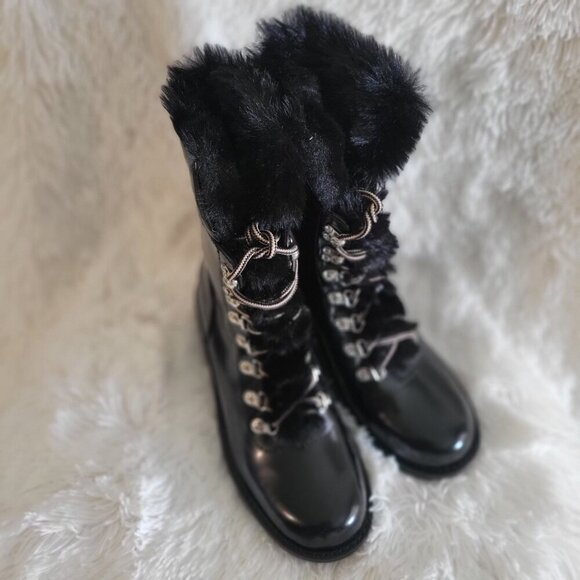 I.N.C. International Concepts Hannia Padded Patent Leather Wedge Lace Up Booties - Picture 3 of 8